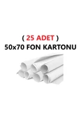 TİFOYS  ( 25 Adet ) 50x70 Cm Beyaz Renkli Fon Kartonu Rulo Canlı Renk Büyük Boy Anaokulu Kreş Okul - 1