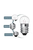 TİFOYS  ( 25 ADET ) Mini Ampul, Deney Setleri için, 2,5 V, Sarı Ampul, Lamba, Elektrik Devresi - 6