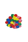 TİFOYS  Ahşap Daire Şekiller 2,5 cm - Renkli Pullar  - ( Paketi 50 Adet ) - 1