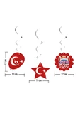 TİFOYS  23 Nisan Kutlu Olsun 6'lı Çift Taraflı 23 Nisan Sarkıt Süs Kırmızı ( 2,70 mt ) - 2