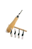 TİFOYS  Lino Cutter Linol Oyma Kesme Bıçak Seti 5 Bıçaklı Linolyum Baskı Ahşap Saplı - 3