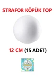 Tifoys  Strafor Köpük Top Küre Top Beyaz - 12 cm - ( 15 Adet ) - 1