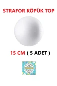 TİFOYS  Strafor Köpük Top Küre Top Beyaz - 15 cm - ( 5 Adet ) - 1