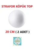 TİFOYS  Strafor Köpük Top Küre Top Beyaz - 20 Cm - ( 2 Adet ) - 1