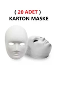 TİFOYS  20 Adet, Karton Maske, Boyanabilir, Eğitici Maske Boyama, Etkinlik Ve Hobi Maskesi - 1