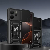 Xiaomi Redmi Note 14 4G Kılıf Magnetik Standlı Kamera Korumalı Zore Sürgülü Vega Kapak - 2