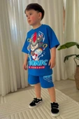 Mavi Sonic Çizgi film Baskılı Alt Üst Erkek Çocuk 2li Takım thumbnail 2