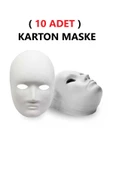 TİFOYS  10 Adet, Karton Maske, Boyanabilir, Eğitici Maske Boyama, Etkinlik Ve Hobi Maskesi - 1