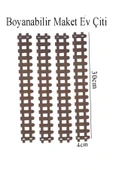 TİFOYS  ( 4 ADET ) Boyanabilir Ahşap Maket Çit 30x4 cm Dekoratif Minyatür Bahçe Çiti Proje Tasarım Okul Hobi - 1