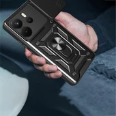 Xiaomi Redmi Note 14 4G Kılıf Magnetik Standlı Kamera Korumalı Zore Sürgülü Vega Kapak - 7