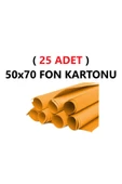Nova Color  ( 25 Adet ) 50x70 Cm Turuncu Renkli Fon Kartonu Rulo Canlı Renk Büyük Boy Anaokulu Kreş Okul - 1