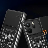 Xiaomi Redmi Note 14 4G Kılıf Magnetik Standlı Kamera Korumalı Zore Sürgülü Vega Kapak - 4