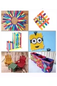 Nova Color  ( 200 Adet ) Renkli Geniş Dil Çubuğu Ahşap Dondurma Çubuğu Renkli Maket Hobi Okul Proje Tasarım - 4