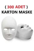 TİFOYS  300 Adet, Karton Maske, Boyanabilir, Eğitici Maske Boyama, Etkinlik Ve Hobi Maskesi - 1