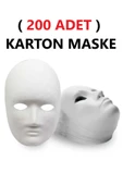 Tifoys  200 Adet, Karton Maske, Boyanabilir, Eğitici Maske Boyama, Etkinlik Ve Hobi Maskesi - 1