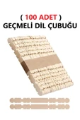 TİFOYS  (  100 Adet ) Natural Geçmeli Dil Çubuğu Dar Çentikli Tırtıklı Geçirmeli Eklemeli Dondurma Çubuğu - 1