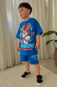Mavi Sonic Çizgi film Baskılı Alt Üst Erkek Çocuk 2li Takım - 2