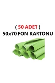 Nova Color  ( 50 Adet ) 50x70 Cm Açık Yeşil Renkli Fon Kartonu Rulo Canlı Renk Büyük Boy Anaokulu Kreş Okul - 1