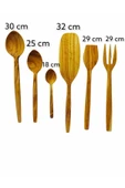 değerli hobi Zeytin El Yapımı Kaşık Seti , Tahta Kaşık , Spatula , Çatal , Ahşap Mutfak Seti 6 Parça - 1