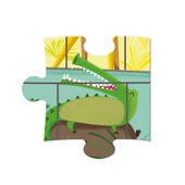 Janod 20 Parça Dokun Hisset Puzzle - Hayvanat Bahçesi - 8