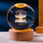 Dönen Atlı Karınca Tasarım Işıklı Cam Küre - 1