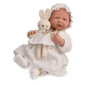 Berenguer Gerçekçi Yenidoğan Oyuncak Kız Bebek 39 cm - Beyaz Hırka ve Tavşanlı - 1