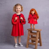 Bebeğim ve Ben Elbise - Kırmızı thumbnail 1