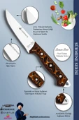Sürmene Serisi Mutfak Bıçak Seti Et Ekmek Tavuk Sebze Salata Bıçağı 3 Lü Set Kahverengi (MFT-020) - 3