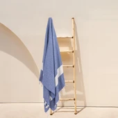 Homedius Elmas Desenli Diamond Pamuk Peştamal Banyo ve Plaj Havlusu 100x180 cm Mavi 100x180 - 2