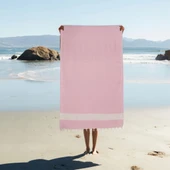 Homedius Elmas Desenli Diamond Pamuk Peştamal Banyo ve Plaj Havlusu 100x180 cm Pembe 100x180 - 1