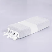 Homedius Elmas Desenli Diamond Pamuk Peştamal Banyo ve Plaj Havlusu 100x180 cm Gri 100x180 - 5