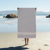 Homedius Elmas Desenli Diamond Pamuk Peştamal Banyo ve Plaj Havlusu 100x180 cm Gri 100x180 - 1