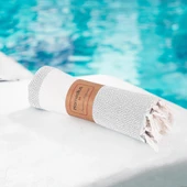 Homedius Elmas Desenli Diamond Pamuk Peştamal Banyo ve Plaj Havlusu 100x180 cm Gri 100x180 - 3