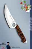 Sürmene Serisi Sivri Mutfak Kamp Şef Bıçak Et Ekmek Sebze Salata Kamp Şef Bıçağı Kahve (Mft-029) - 1