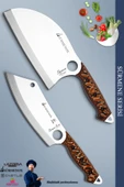 Sürmene Serisi Mutfak Kamp Şef Bıçak Seti Et Ekmek Salata Kamp Şef Bıçağı 2 Li Set Kahve (Mft-035) - 1
