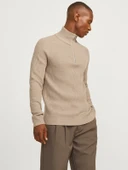 Jack&Jones Minimalist Yüksek Yakalı Uzun Kol Erkek Kazak - Günlük Şıklık - 1