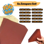 Su Zımparası 100 Adet Kağıt Far Temizle Parlat Set 3000-2500-2000-1500-1200-1000-800-600-500-400 Kum - 1