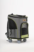 Brave Paws 4 Tekerlekli Kedi ve Köpek Taşıma Çantası Fren Mekanizmalı (GRİ) - 7