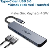 Philips Type C to PD 87W HDMI USB SD Micro SD Dönüştürücü Hub - 5