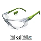 Bisiklet Gözlüğü Yüz Ayarlı Motorcu Rüzgar Korumalı Gözlük Yeşil Saplı Uv Koruyucu Şeffaf - 1