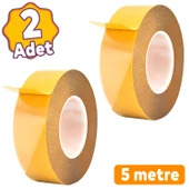 (2 ADET) Kaydırmaz Kaymaz Çift Taraflı Yapıştırma Sabitleme Kilim Paspas Halı Bandı 48 Mm X 5 Mt Bant - 1