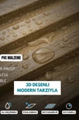 Renkli Duvarlar 50cmx50cm 1Adet 3D Abs Malzeme PVC Dayanıklı Duvar Paneli Silinebilir Lambiri Model Kahverengi Panel thumbnail 6