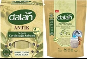 Dalan Antik Defneli Zeytinyağı Sabunu 900GR Klasik & Granül Sabun Tozu Zeytinyağlı 1KG Karma 2Li Set - 1