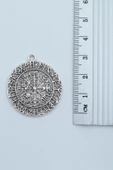 Vegvisir Viking Pusulası Gümüş Kaplama Örme Zincir Kolye thumbnail 3