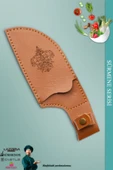Sürmene Serisi Outdoor Bıçak Kamp Bıçağı Mutfak Şef Bıçak Bıçağı Deri Kılıflı Beyaz (Out-002) - 2