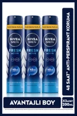 Nivea Men Fresh Active 48 Saat Erkek Sprey Deodorant 3 x 200 ML - 1