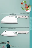 Sürmene Serisi Outdoor Bıçak Kamp Bıçağı Mutfak Şef Bıçak Bıçağı Deri Kılıflı 2 Li Set (Out-007) - 3