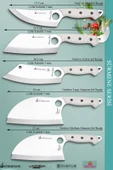 Sürmene Serisi Outdoor Bıçak Kamp Bıçağı Mutfak Şef Bıçak Bıçağı Deri Kılıflı 5 Li Set (Out-012) - 3