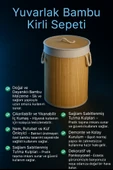 DecoHandy Yuvarlak Bambu Kirli Sepeti - 2