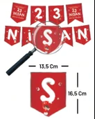 23 Nisan Yazısı ipli Ulusal Egemenlik Ve Çocuk Bayramı Banner Süs Okul Sınıf Süsleme - 1 Adet - 2